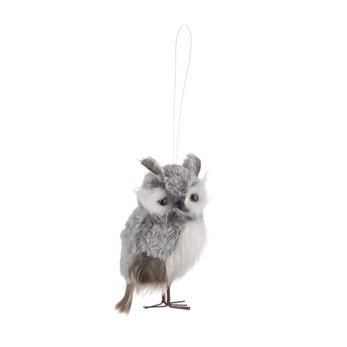 Hanging Owl Grey 13Cm