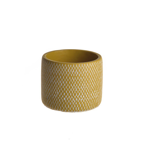 Mustard Cement Pot Small