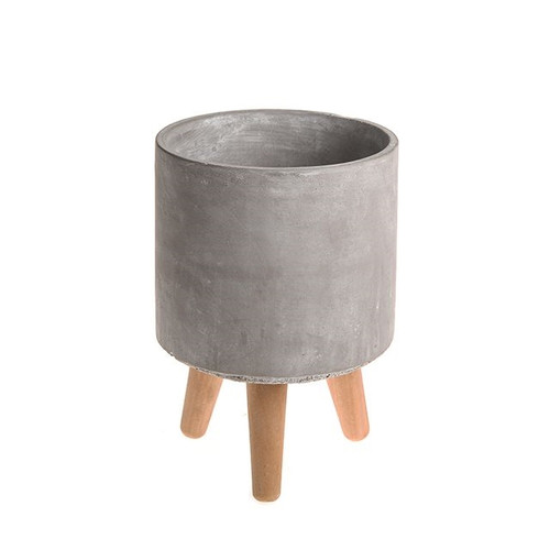 Planter With Wooden Stand 23Cm