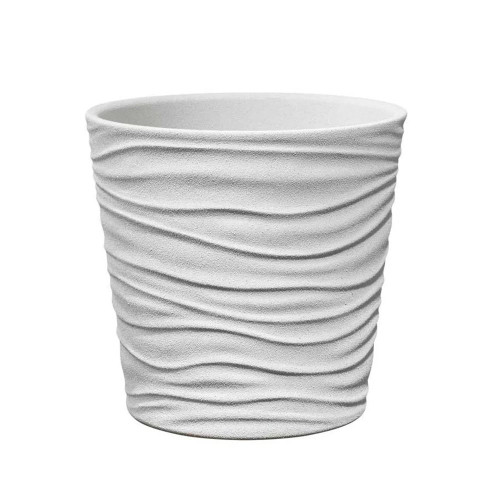 Sonora Ceramic Pot White Stone Effect (W7 X H6cm)