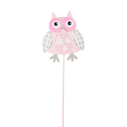 Pick Metal Owl Pink/Grey Small
