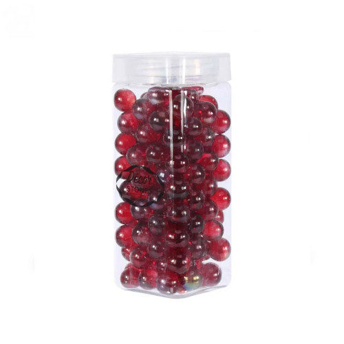 700gr Red 16mm Glass Marbles in Jar (1/16)