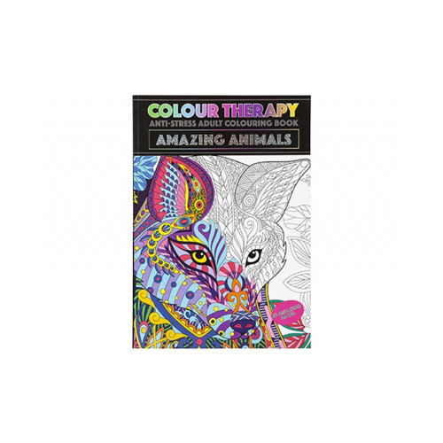 48 PAGE A4 COLOUR THERAPY BOOK ANIMALS                       
