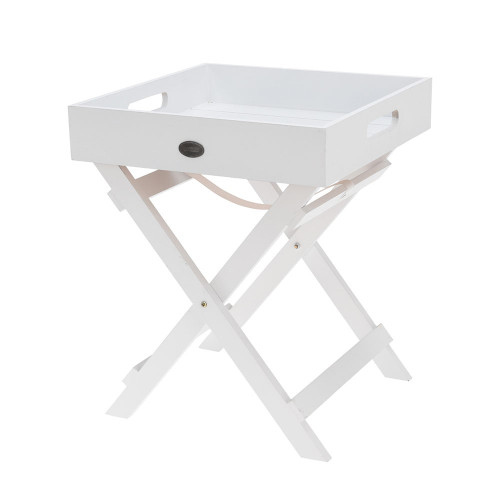 Serving Tray White With Folding Legs 30x36cm