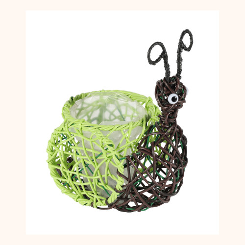 Green / Brown Wire Snail Planter (36)