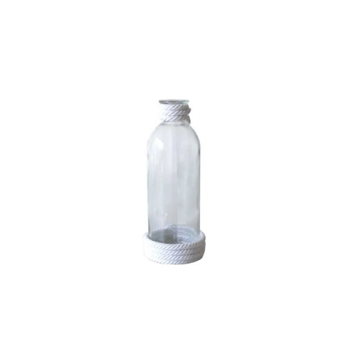 17cm Glass Bottle W/Rope Top (12/48)