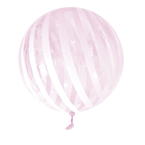 Vortex Coloured Stripe Sphere Balloon 18" Pink