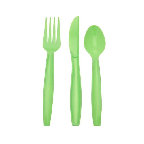 Lime Green Party Cutlery Pk18