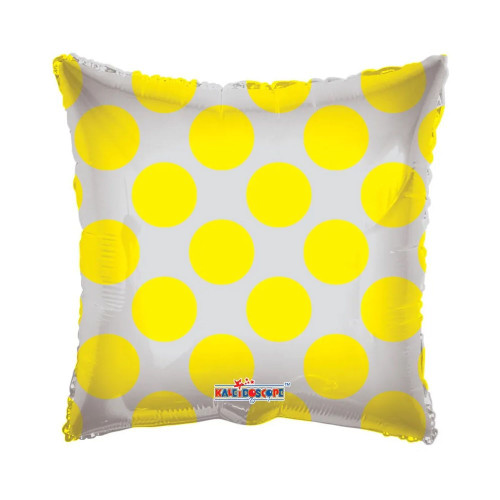 18" Solid with Yellow Circles Clear View Pillow Balloon