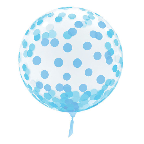 Vortex Coloured Spotted Sphere Balloon 18" Blue 