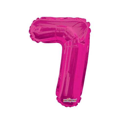 14"  Number Balloon - 7 - Hot Pink