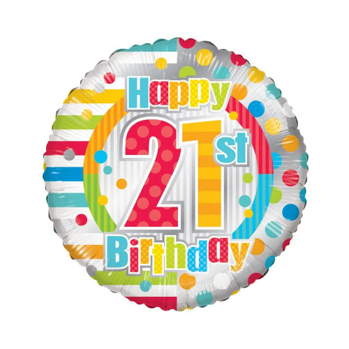 18" Unisex Happy 21st Birthday