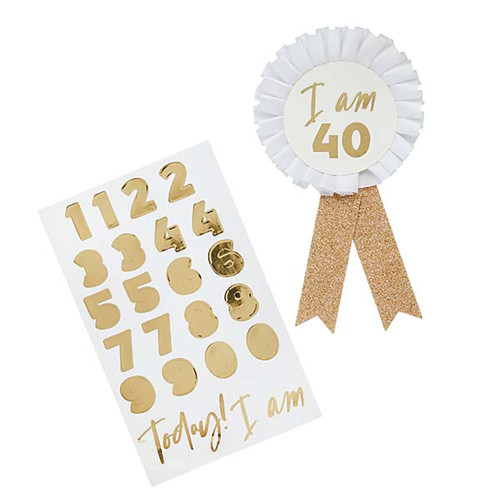 Gold Milestone Birthday Badge Personalised 