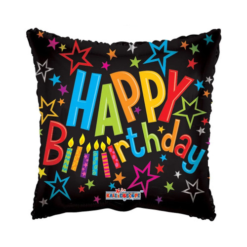 18" Birthday - Happy Birthday on Black