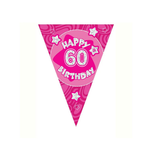 Pink Holographic 60Th Banner