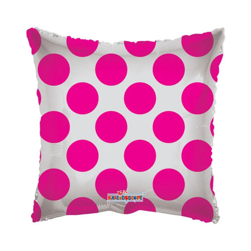 18" Solid with Hot Pink Circles Clear View Pillow Balloon