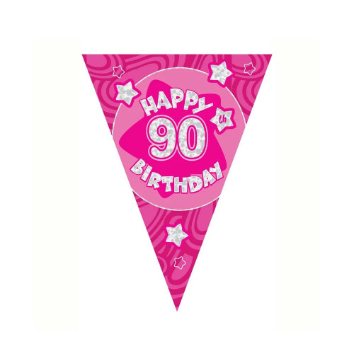 Pink Holographic 90Th Banner