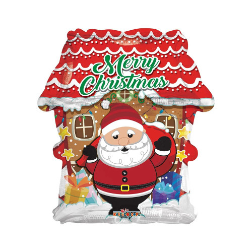 Merry Christmas Santa and House Balloon (18 inch)