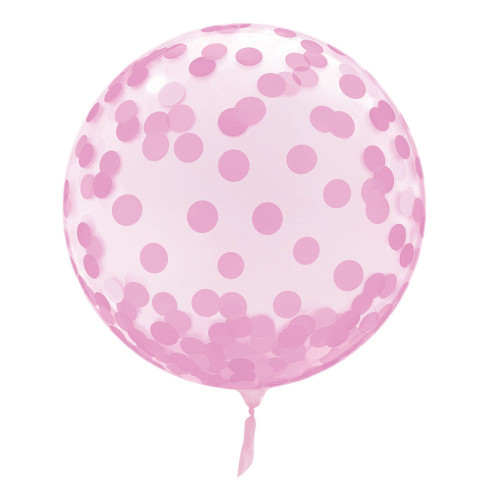 Vortex Coloured Spotted Sphere Balloon 18" Pink 