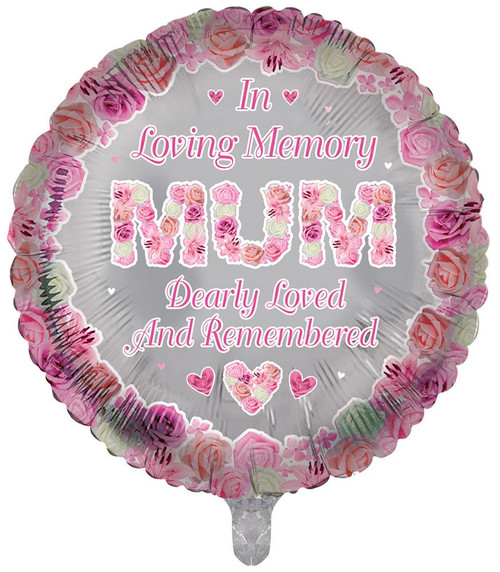 Foil Remembrance Balloon 18" Mum Round