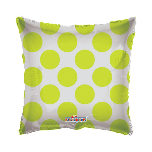 18" Solid with Lime Green Circles Clear View Pillow Balloon