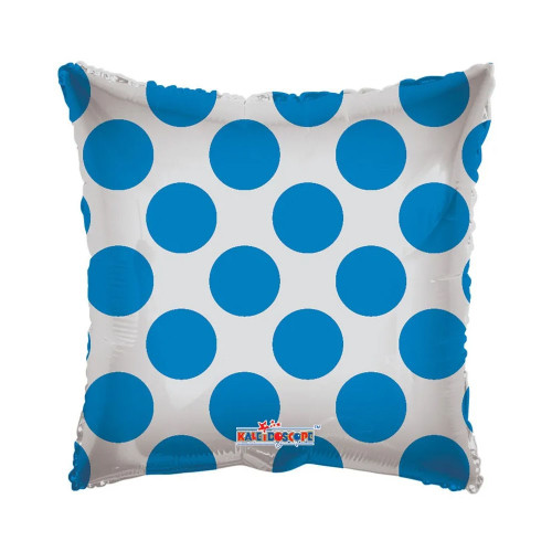 18" Solid with Blue Circles Clear View Pillow Balloon