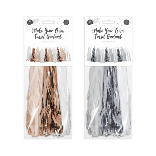 Make Your Own Tassel Garland 2m  - Rose Gold and Silver