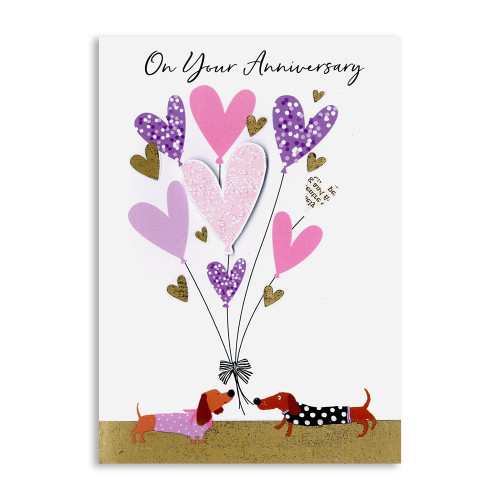 Anniv Your - Sausage Dogs With Balloons Card