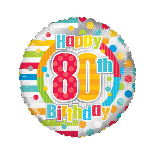 18" Unisex Happy 80th Birthday