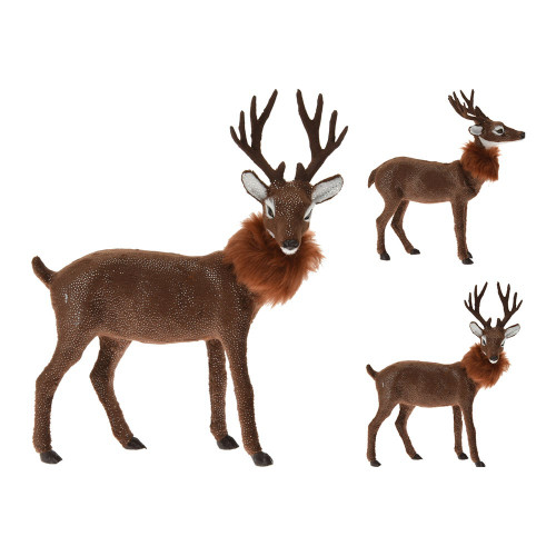 Brown Deer With Fuzz 26.5cm 2 Assorted