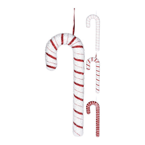 Hanging Candy Cane 52cm 3 Assorted