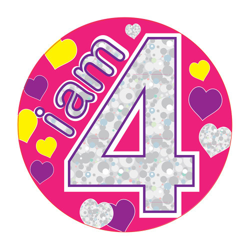 Age 4 Female Party Badge (15cm) (6)