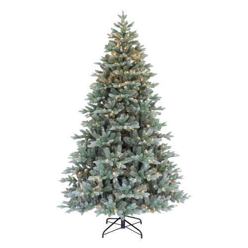 7FT Prelit Blue Spruce with Metal stand 600 Warm White LED