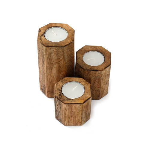 S/3 Hexagon T-Light Holders