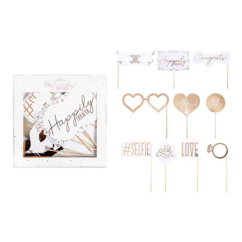 Gold Hearts Wedding Booth Props