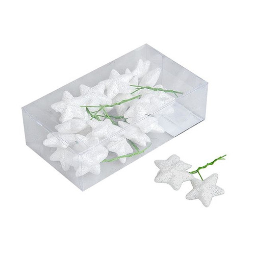 Glitter Stars Polyfoam White 30 Pack