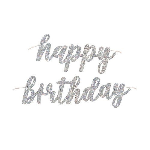 Black Foil Jointed Happy B'day Banner 