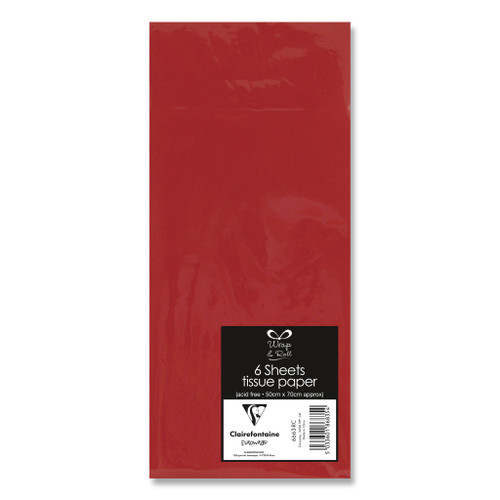 Red Folded Tissue - 6 Sheets Folded 