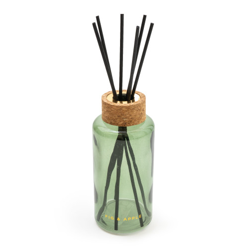 200Ml Tall Round Reed Diffuser With Cork Lid Green Fig & Apple Scent 
