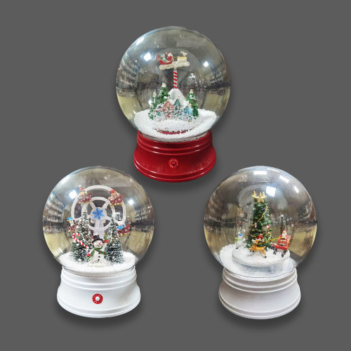 Snow Globe 3 Assorted Designs 25cm LED Light (Batteries Not Included