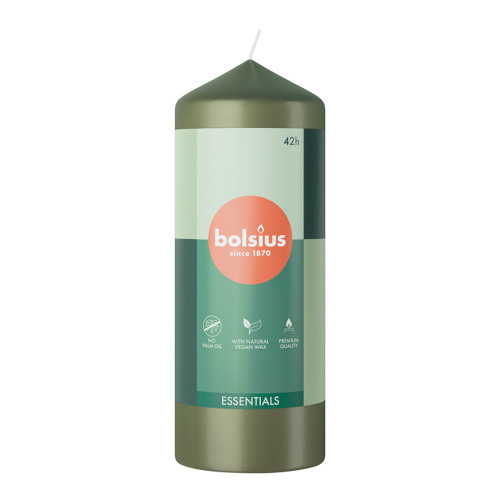 Bolsius Essentials Pillar Candle - 150x58mm - Olive Green