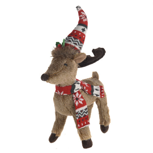 Standing Moose With Scarf 30x10x48Cm