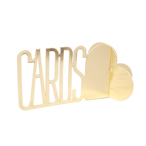 Gold Heart 3D Wedding Cards Sign