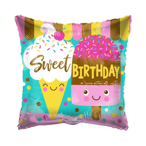 Eco Balloon - Sweet Birthday - 18 Inch