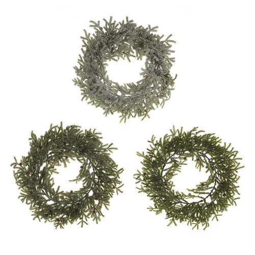 Christmas Wreath Natural/Frosted/Snowy 3Ast 40Cm