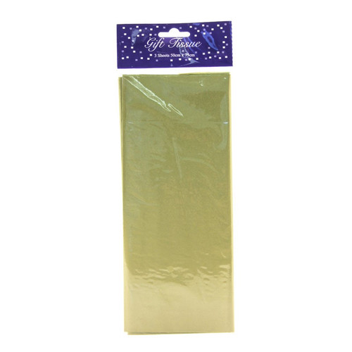 Tissue Paper Sheets Metallic Gold Pk3