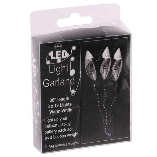 Set of LED Light String x 3 W/18 Warm Wht Lights per string (12/144)