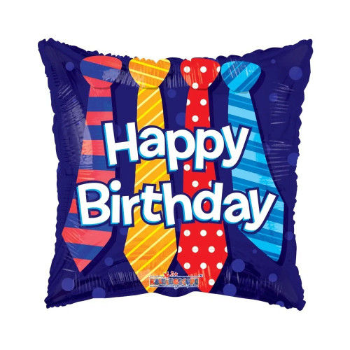 Ties Happy Birthday Balloon - 18" Foil