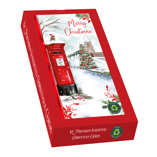 12 Slim Premium Cards Boxed - Festive Delivery