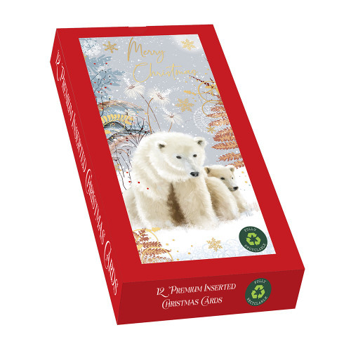 12 Slim Premium Cards Boxed - Arctic Bear